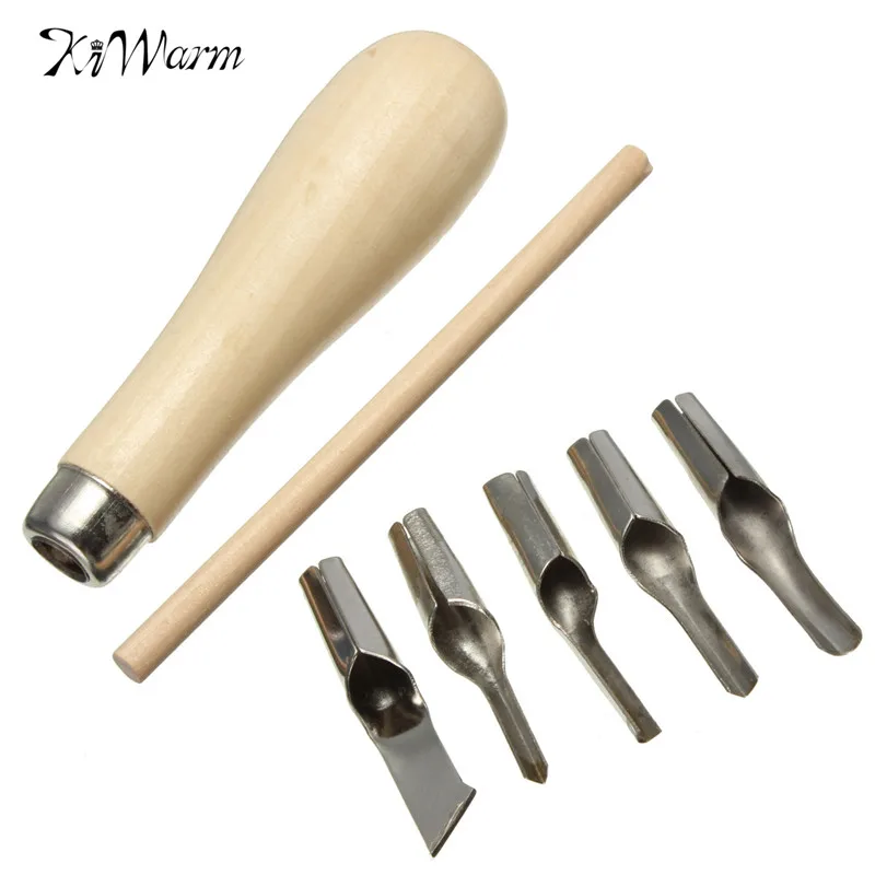 Lino Block Cutting Rubber Stamp Carving Tools With 5 Blade Bits For