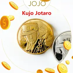Мультфильм JoJo невероятное приключение Kujo Джотаро Косплэй Опора Золотой Дух Щепка Souveni монеты для детей и взрослых Коллекция игрушек Новый