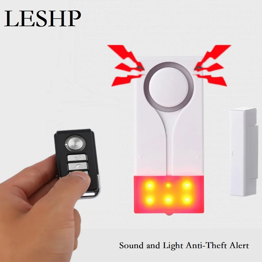 

Wireless Door/Window Sound and Light Anti-Theft Alert Security Voice Alarm Device 12V Remote Control Vibration & Magnetic Alarm