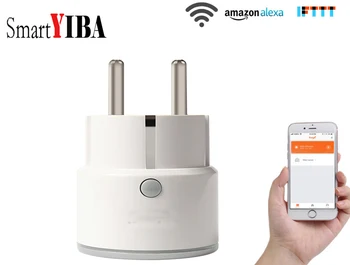 

SmartYIBA APP Remote Control Wifi Wireless Smart Plug EU Socket Support Alexa,Google Home,IFTTT Outlet With Timer Control