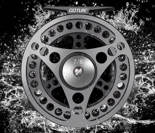 Goture Fly Fishing Reel 3/4 5/6 7/8 9/10 2+1BB Max Drag 8kg Lightweight  CNC-machined Large Arbor Left/Right Fly Reel+Spare Spool