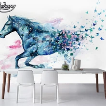 Beibehang обои для стен 3 d ручная роспись акварель лошадь Настенные обои фото 3 d гостиная спальня ТВ обои