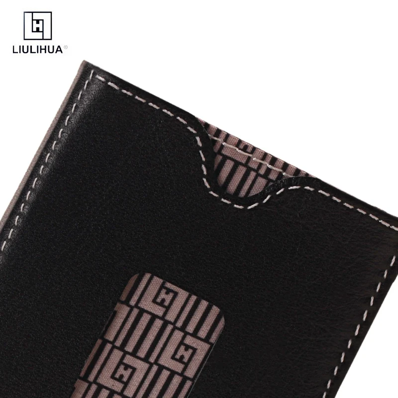 trihold ultimate tri-fold black leather card wallet for men and women-perfect for credit card ID drivers licenses and bills
