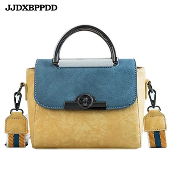 

Fashion Female Flap bag 2019 New Quality PU Leather Women bag Casual Patchwork Tote bag Lock Shoulder Messenger Bags Cover