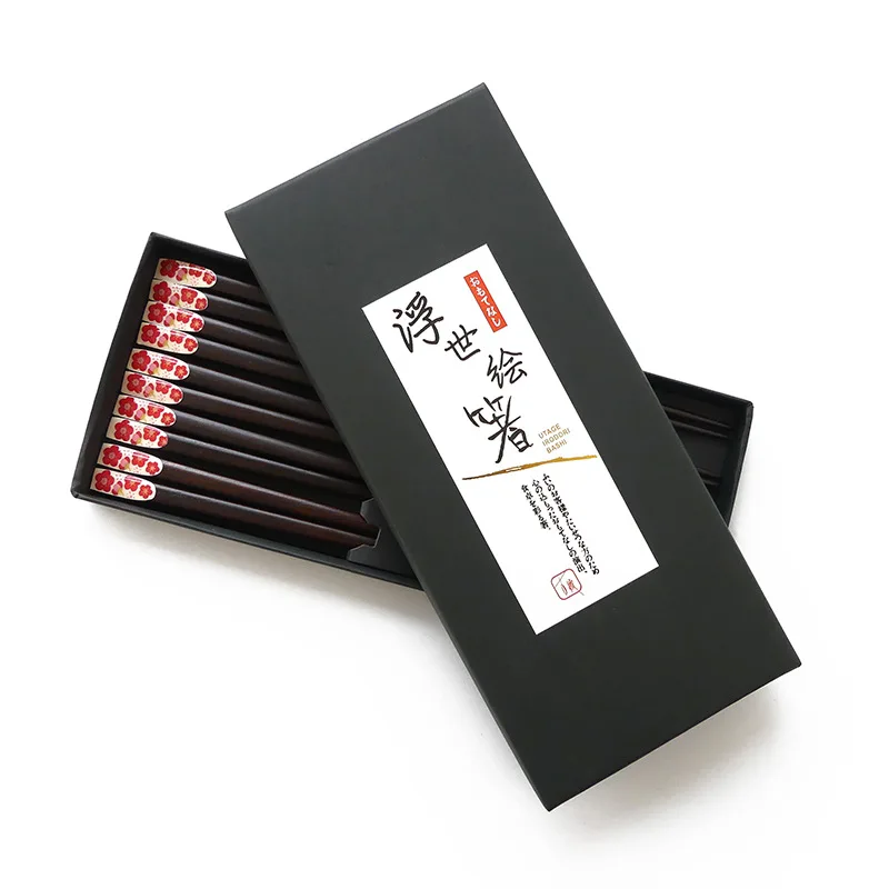 

Dropshipping 5pairs Wooden Chopsticks Hashi Japanese Chopstick Portable Noodle Sushi Chop Sticks with Gift Box Kitchen Tools