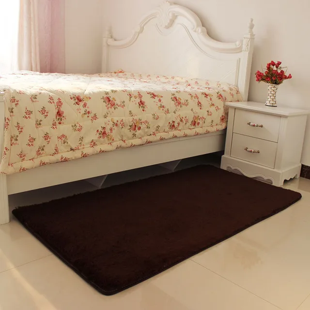 50*100/120/160CM Silky non slip Bedroom Mats strip White/brown/green