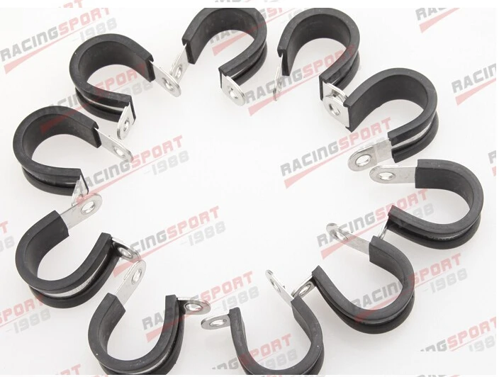 10PCS Cushioned Hose Mounting Clamp Loop Strap 304 Stainless Steel 1 7/