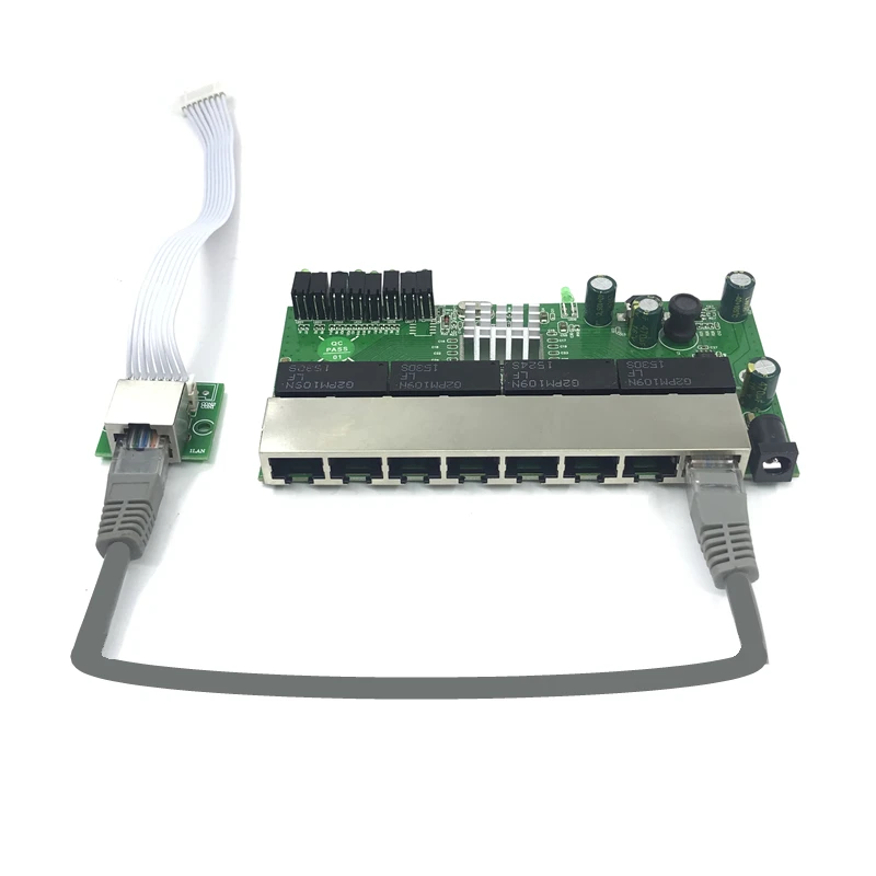 OEM PBC 8-портовый гигабитный Ethernet коммутатор 8 портов met 8-контактный разъем 10/100/1000 m концентратор 8way штекер питания печатная плата OEM schroef gat - Цвет: 3-Transfer module