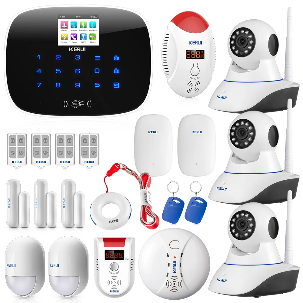 KERUI W193 Wi Fi GSM PSTN RFID беспроводной умный дом охранной сигнализации системы|Комплекты