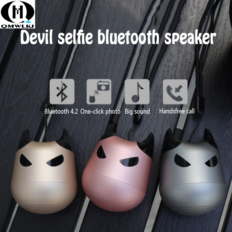 

Smart Little Devil Selfie Bluetooth Speaker Wireless Mini Cartoon Mini Speaker Built-in Microphone For iPhone Samsung