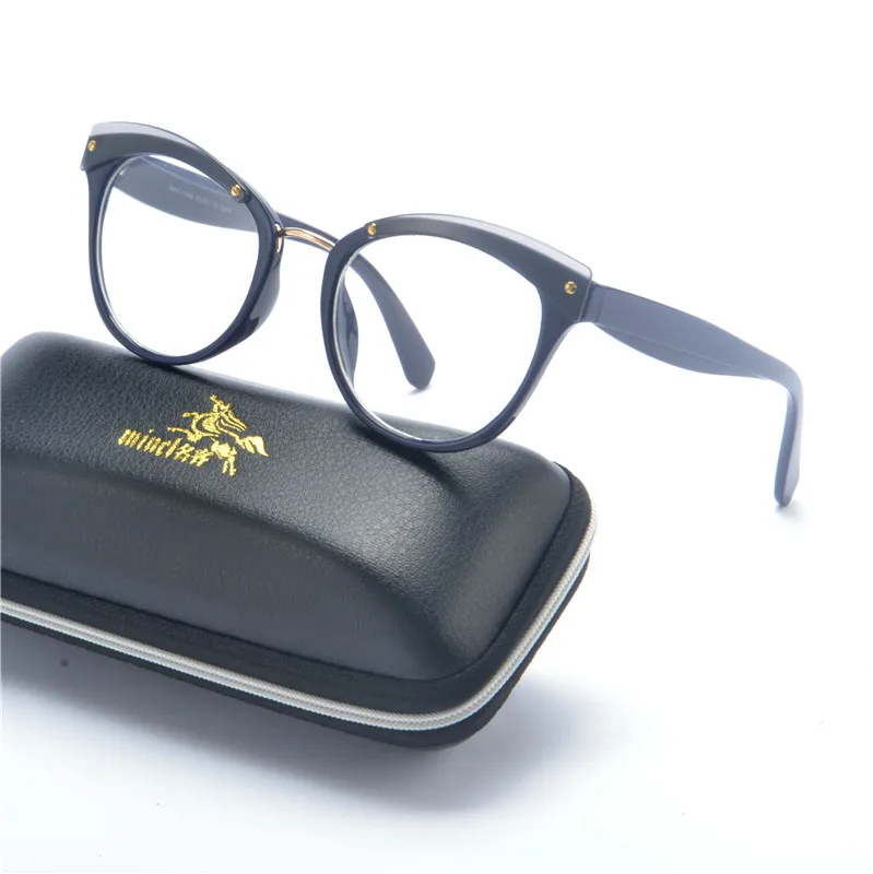 0,5~-6,0 диоптрий Ретро близорукие очки для студентов близорукость очки для женщин и мужчин TR90 сверхлегкие очки близорукие очки NX - Цвет оправы: blue-250