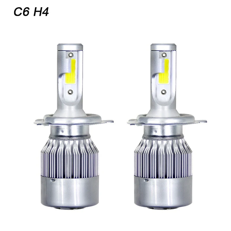 VicTsing 2pc C6 LED Car Headlights H1 H4 H7 H8H9H11 H109005HB3 9004HB1 9008 9007 H27 HB4 LED Headlight Light Bulb 72W 6000K (4)