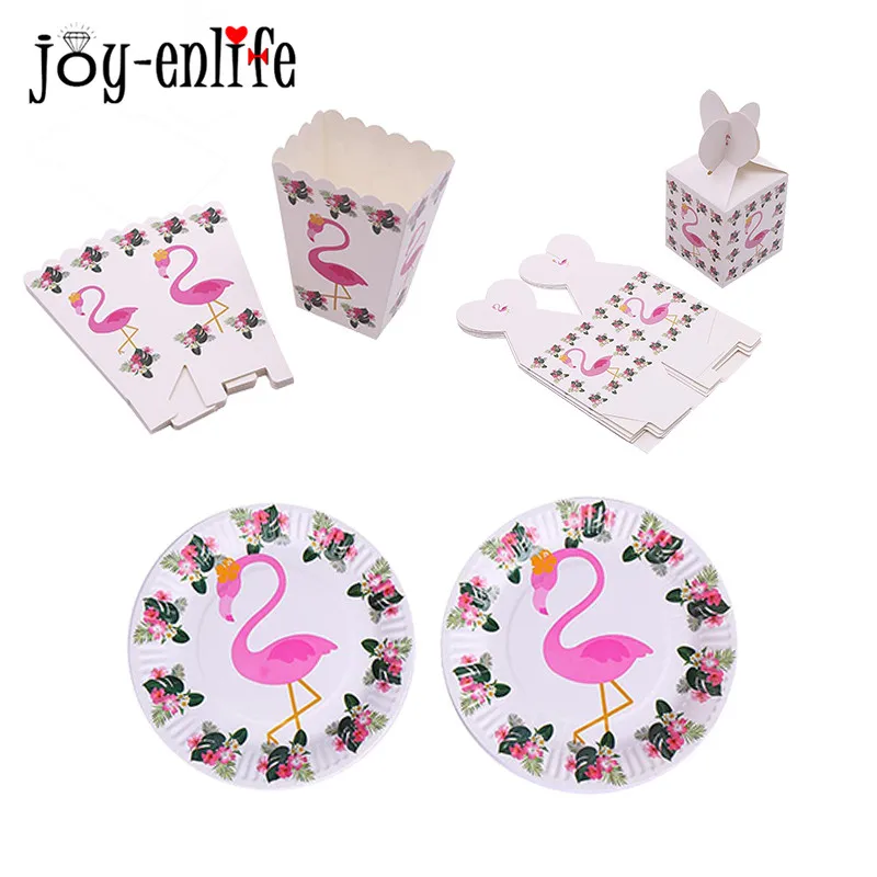 

JOY-ENLIFE Birthday Party Disposable Tableware Set Flamingo Party Paper Plate Cup Tablecloth Wedding Bachelorette Party Supplies
