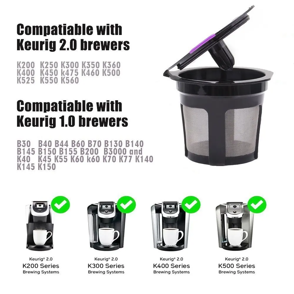 

Refillable Coffee Capsule K-cup Filter 2.0 & 1.0 Brewers Kcup Reusable For Keurig Machine K-carafe