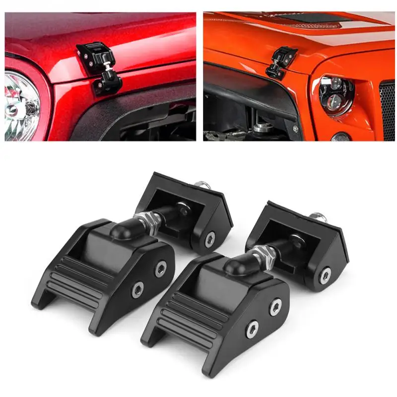 2x Hood Lock Latch Bracket Buckle Hold Down Wrenches For Jeep Wrangler 2007-2017