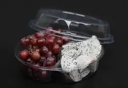 50 компл. ясно из двух частей четкими свежий фруктовый салат ящики для хранения, прозрачный дихотомия Ассорти Холодных Блюд пакет пластин
