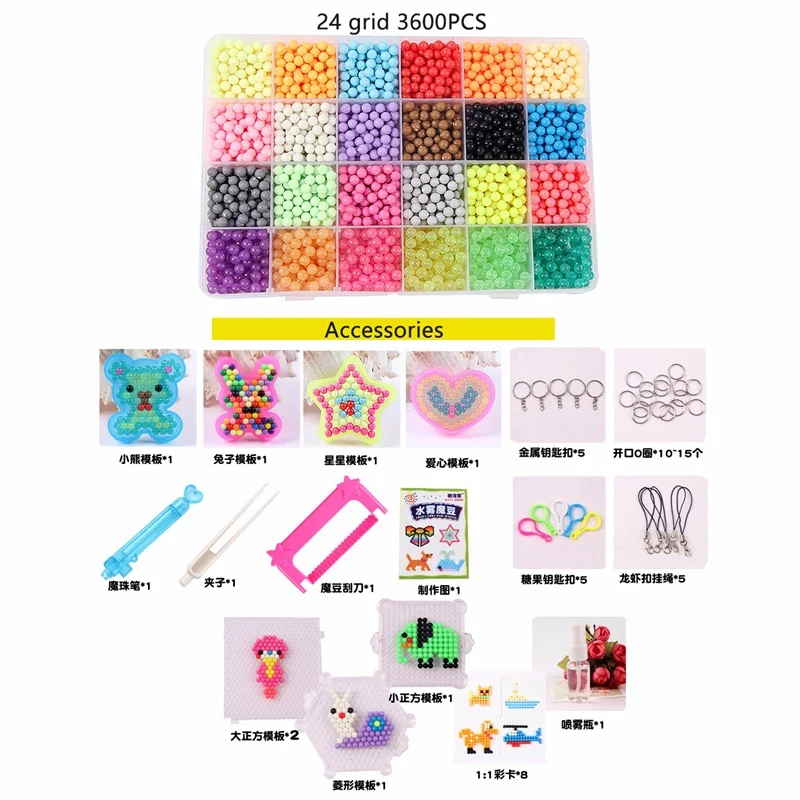

Aqua DIY Magische Kralen Creatieve Speelgoed Dier Mallen Hand Maken 3D Puzzel Aqua Kids Educatief Speelgoed voor Kinderen Ban