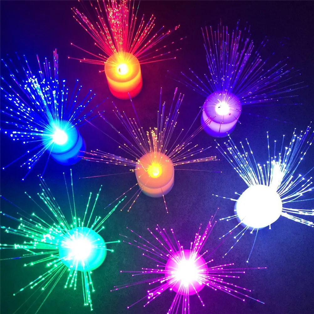 Romantic Color Changing LED Fiber Optic Night Light Up Toy Lamp Battery