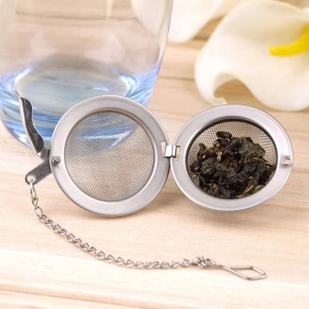 

1pcs new arrival Stainless Steel Sphere Locking Spice Tea Ball Strainer Mesh Infuser tea strainers Filter infusor