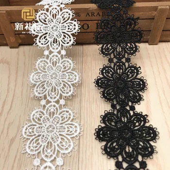 

15Yards White Embroidered Lace Trim Ribbon Fabrics Sew On Flower Appliques Embellishment Home Decoration Dantel Aplike Dentelles