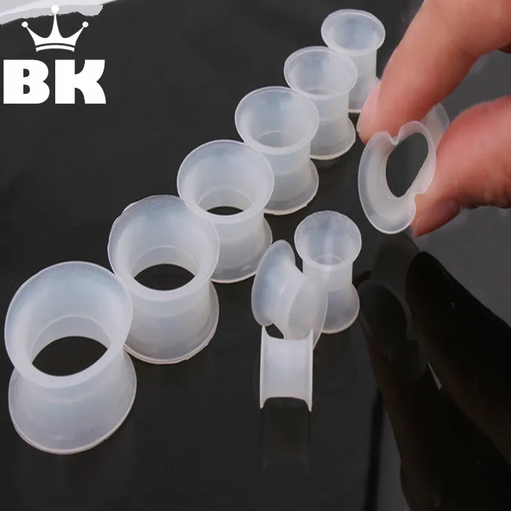 4pcs/lot Silicone Soft Ear Expander Saddle White Color Stretcher Tunnel