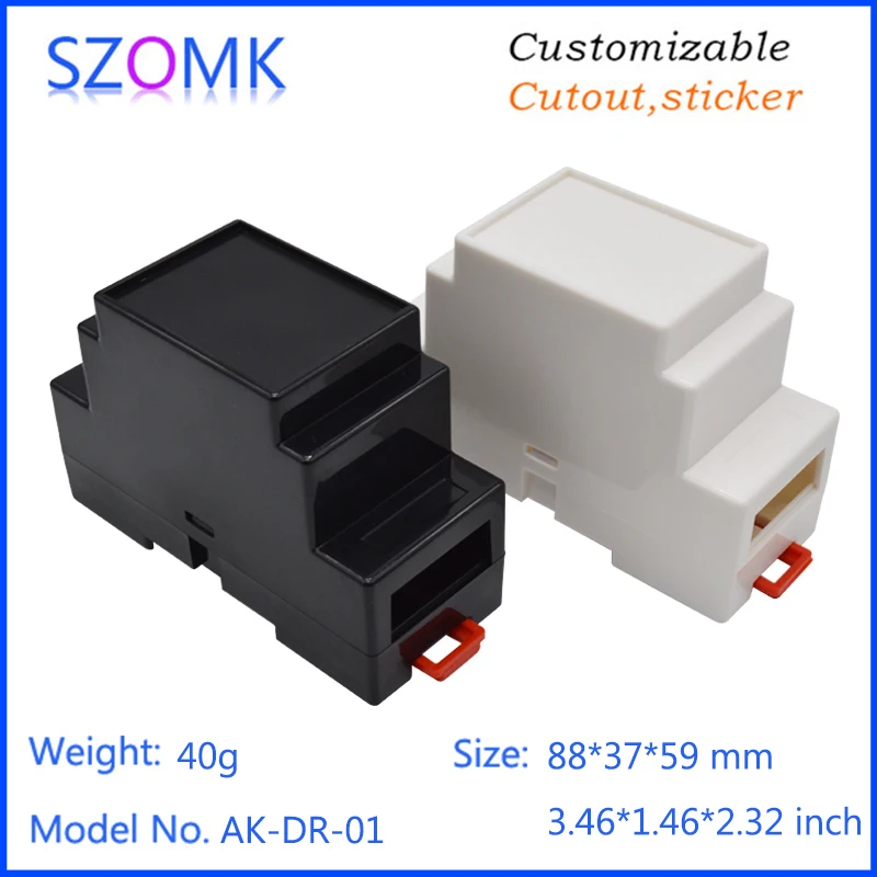 Пластиковый корпус проекта электрическая din-рейка корпус(10 шт.) 88*59*37 мм szomk настенный корпус Электроника Коробка plc din корпус