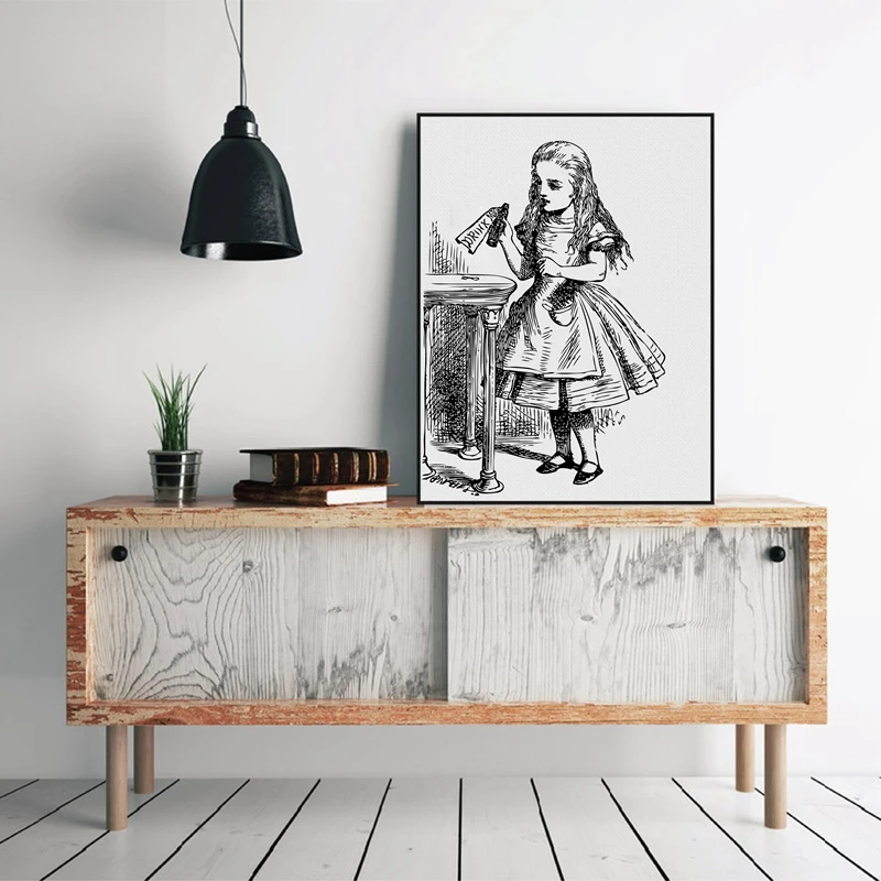 Alice in Wonderland Art Print Wall Picture canvas paintings poster printer of home decoration | Дом и сад