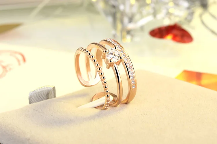 Новое поступление Высокое качество модные блестящие CZ Циркон 925 серебро ladies'finger кольца ювелирные изделия подарок оптом для женщин