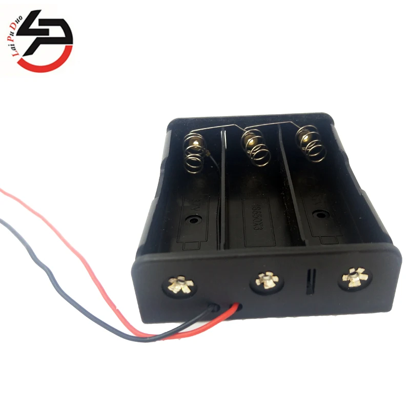 

Laipuduo Brand New 18650 Battery Storage Case Box Holder with 6 wires Leads for 3x 18650 battery Black Plastic 3Way 3 Slots