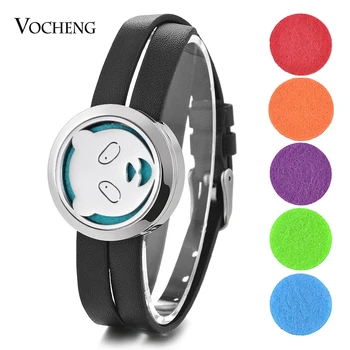 

10pcs/lot Aromatherapy Perfume Oil Diffuser Locket Bracelet 316L Stainless Steel Magnetic Open Animal with Oil Pads VA-713*10