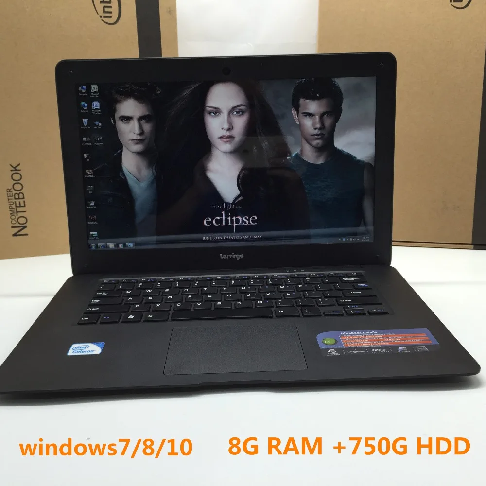 14 inch Laptop In-tel celeron J1900 1.99GHz 8G 750GB HDD Quad Core Windows7/8/10 Wifi tablet USB3.0 PC notebook HDMI Computer