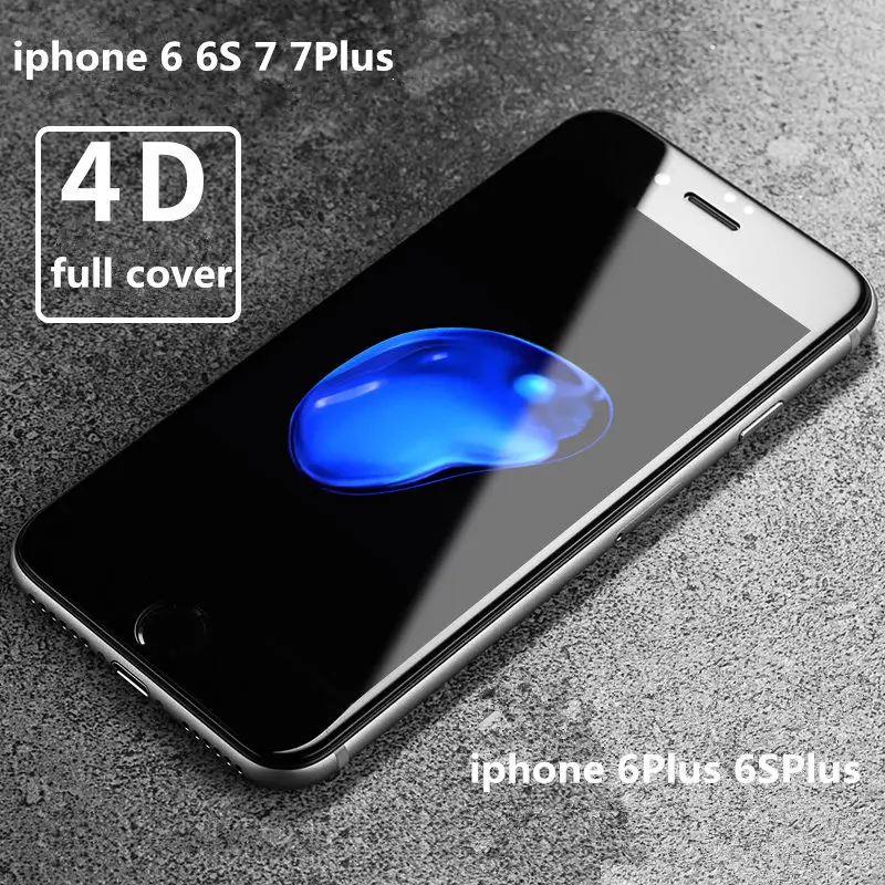 Gigseist 9 H Verre Trempe 4D Криволинейной Поверхности Экрана Защитное Стекло для iphone 6 6s plus 7