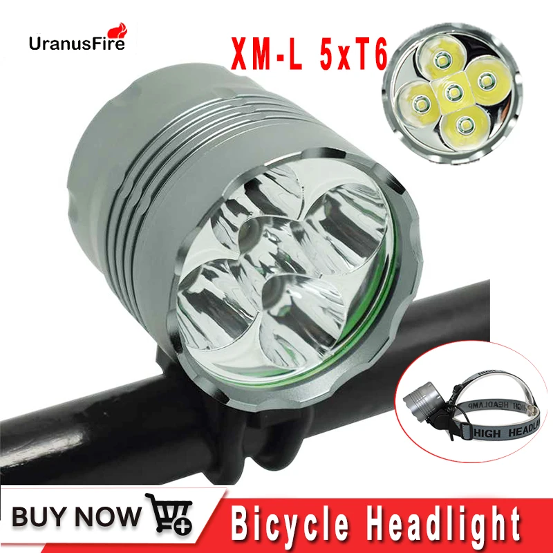 

Lantern XM-L 5*T6 Bicycle Light Headlight 7000 Lumen DC charging port T6 LED Bike Light Lamp Cycle Headlamp for fishing camping