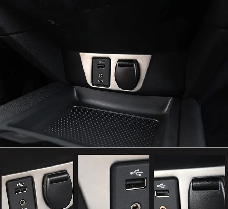 Cigarette Lighter Panel Frame Trim Cover AUX USB Cover Sticker T32 For Nissan Qashqai J11 2014 2015 2016 2017 2018 Car Styling