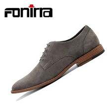 FONIRRA Fashion Men Suede Leather Casual Shoes Spring Men Flats Lace Up Male Oxfords Men Soft Leather Shoes Chaussure Homme 404 mycolen hot spring autumn high quality men casual shoes fashion brand soft breathable lace up male shoes chaussure homme cuir