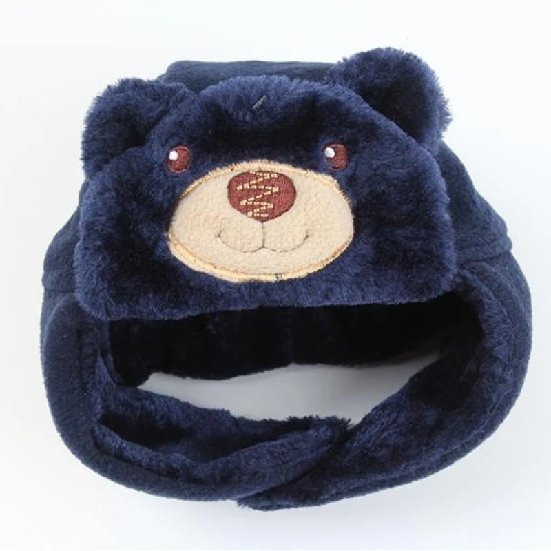 Children Hats Bebe Autumn Winter Knitted Caps Kids Cute Cartoon Bear