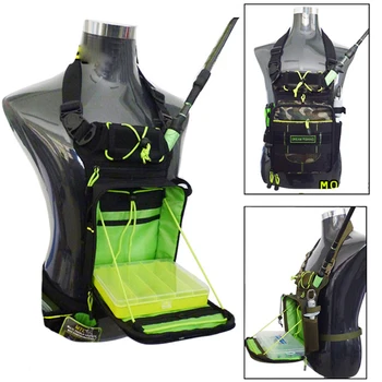 

Spinning Fishing Rod Holder Bag Tackle Storage Waist Packs Chest Bag Pack Camouflage Camo Fly Fishing Bag Pocket