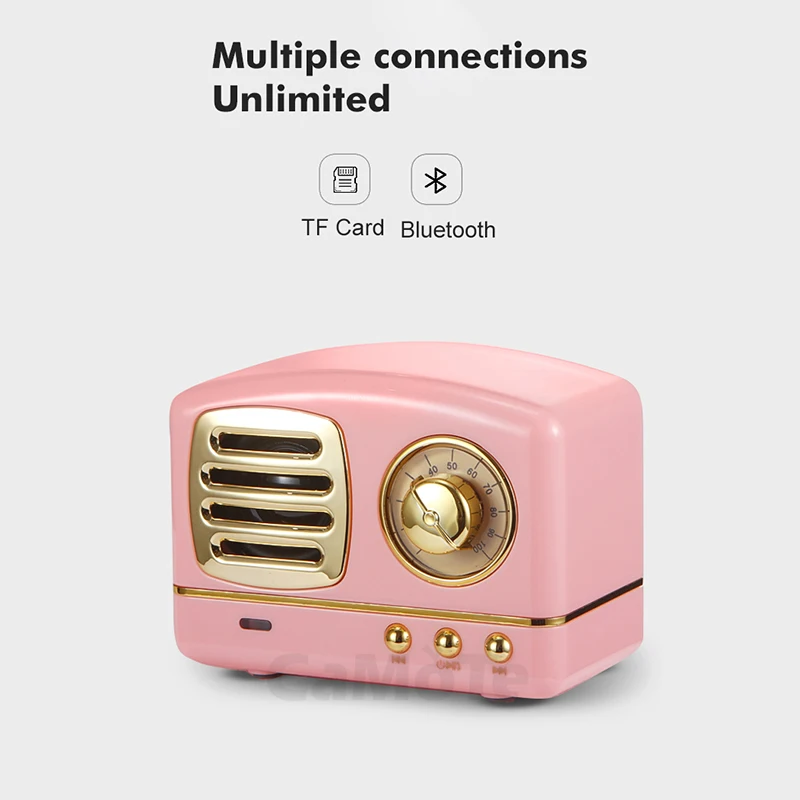 Портативный винтажный беспроводной Bluetooth динамик инновационный fm-радио TF карта тяжелый бас динамик винтажный мини динамик для мобильных телефонов