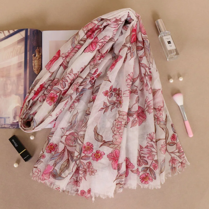 

Tassels printe floral scarf multicolor viscose cotton scarves soft hijab muslim headband long shawls 10pcs/lot mix design order