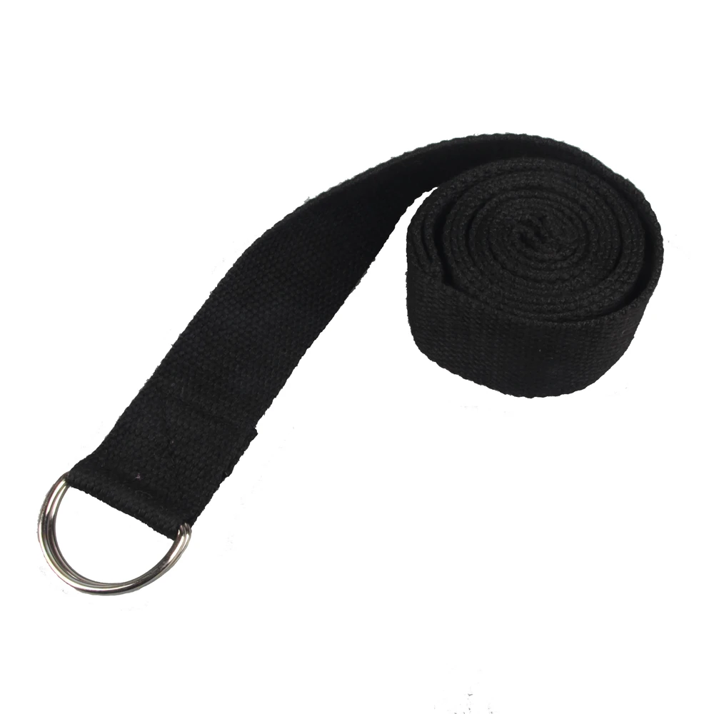 180cm/70.9inch Fitness Exercise Gym Yoga Stretch Strap D-Ring Black/Pink/Purple/Green/Red Belt Figure Waist Leg Fitness Bands