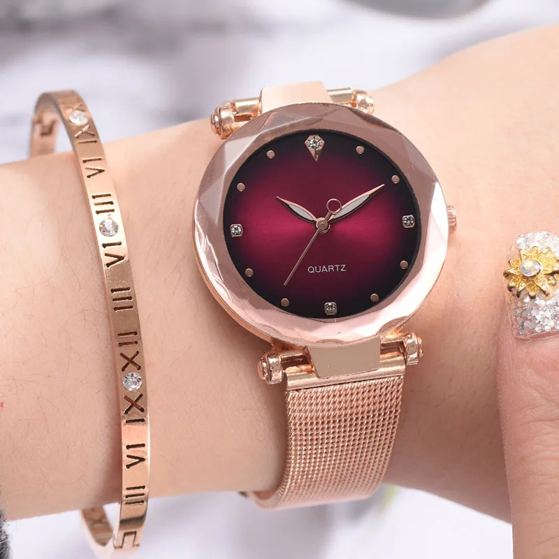 

2019 Fashion Women's Bracelet Watches Stainless Steel Women Watches Quartz Starry Sky Watch Women Female Clock Relogio Masculino