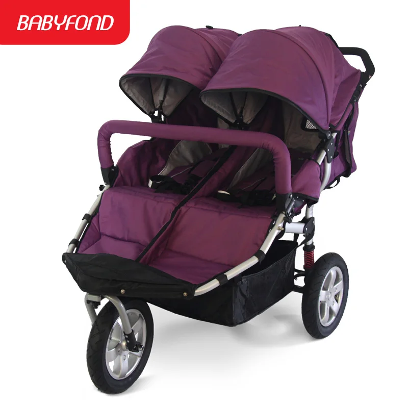 Special offer Babyboom off-road twins baby stroller shock pneumatic wheels double baby stroller 3 wheels baby stroller gifts