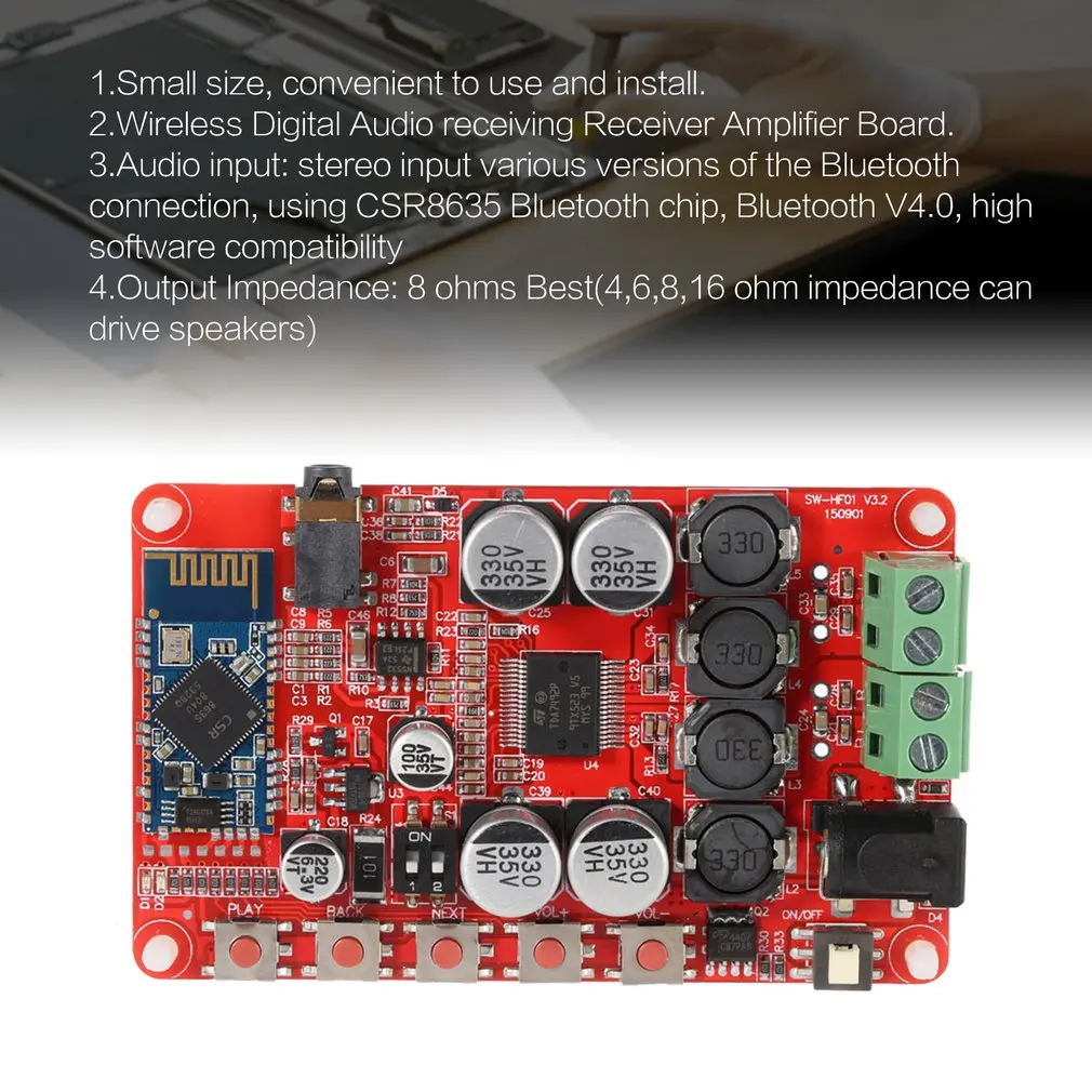 TDA7492P 50 Вт+ 50 Вт Bluetooth усилитель мощности плата CSR4.0 беспроводной цифровой аудио приемник усилитель плата