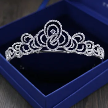 

New Arrival SLBRIDAL Vintage Prong Setting Clear Cubic Zircon Wedding Tiara CZ Bridal Queen Princess Pageant Royal Party Crown