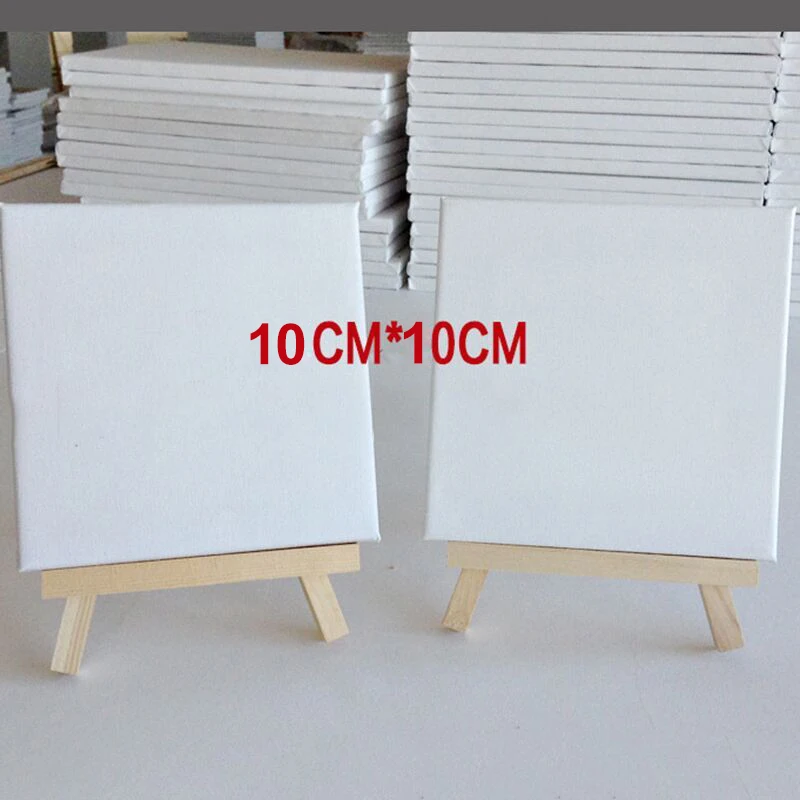 White Primed Blank Drawing Novelty Display Acrylic Frame Oil paint board 10*10CM Crafts Painting Framed DIY 10pcs