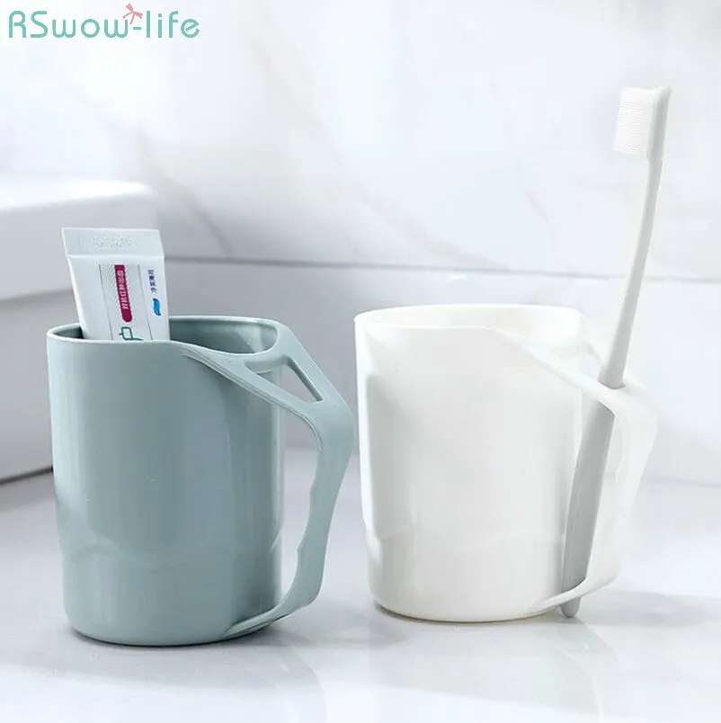 

2PCS Creative Mouthwash Cup Korean Mouthwash Cup Toothwash Cup Couple Plastic Water Cup Brush Holder In Bathroom Match Clean PP
