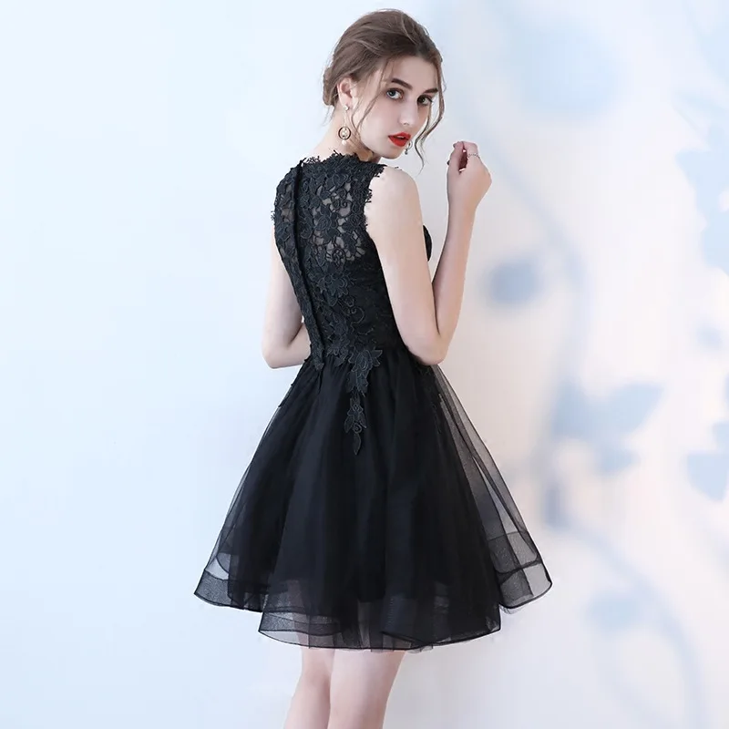 Dongcmy 22 New Short Cocktail Dresses Sexy Black Sleeveless Elegant Robe De Soiree Vestido Prom Lace Gown Cocktail Dresses Aliexpress