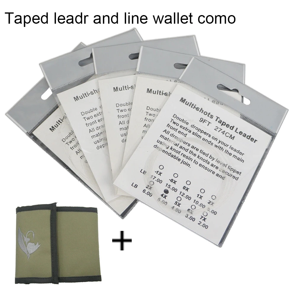 Aventik 7.5ft 9ft 12ft and 15ft 3lb to 20lb 5pcs Fly Fishing Leader Clear Tapered Leader Fly Line Nylon Fly Line Leader