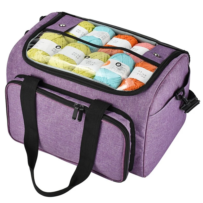 Сплетенные сумки Пряжа сумка-Органайзер с внутренним делителем для шерсти крючки вязальные Вязание Иглы Набор для шитья Diy сумка для