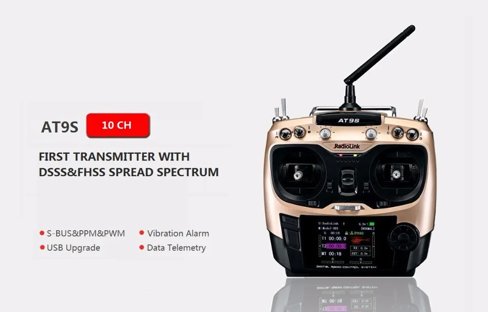 

Radiolink AT9S R9DS Radio Remote Control System DSSS FHSS 2.4G 10CH Transmitter Receiver for RC Helicopter/RC BOAT